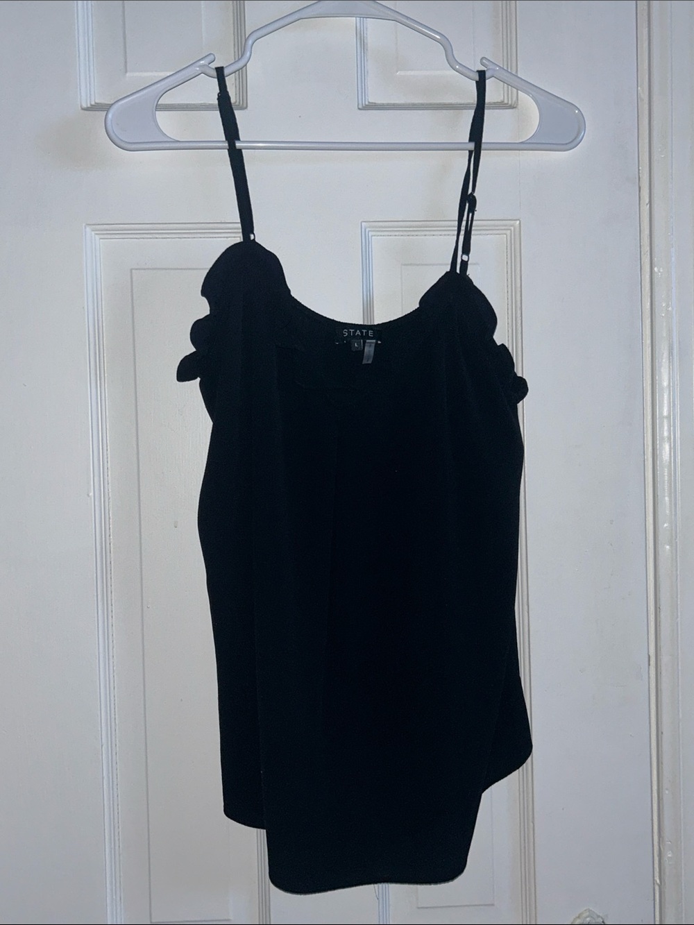 1. State Black Scalloped-Trim Camisole